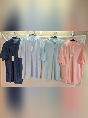 Lot of 4 Collars & Co Men's Size XL Polo Dress Shirts New with Tags & NWOT
